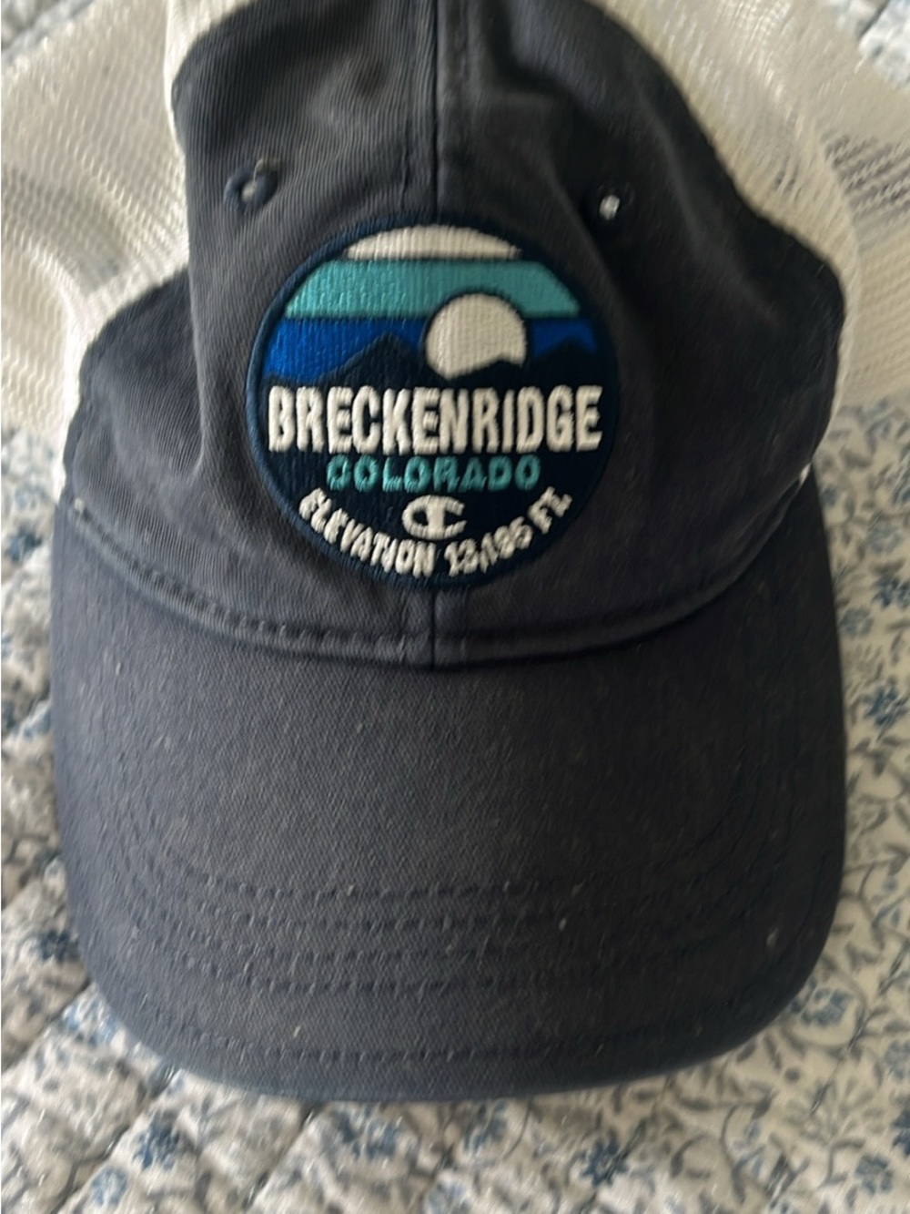 Champion navy Breckenridge Colorado Patch Baseball Cap with Blue Accent